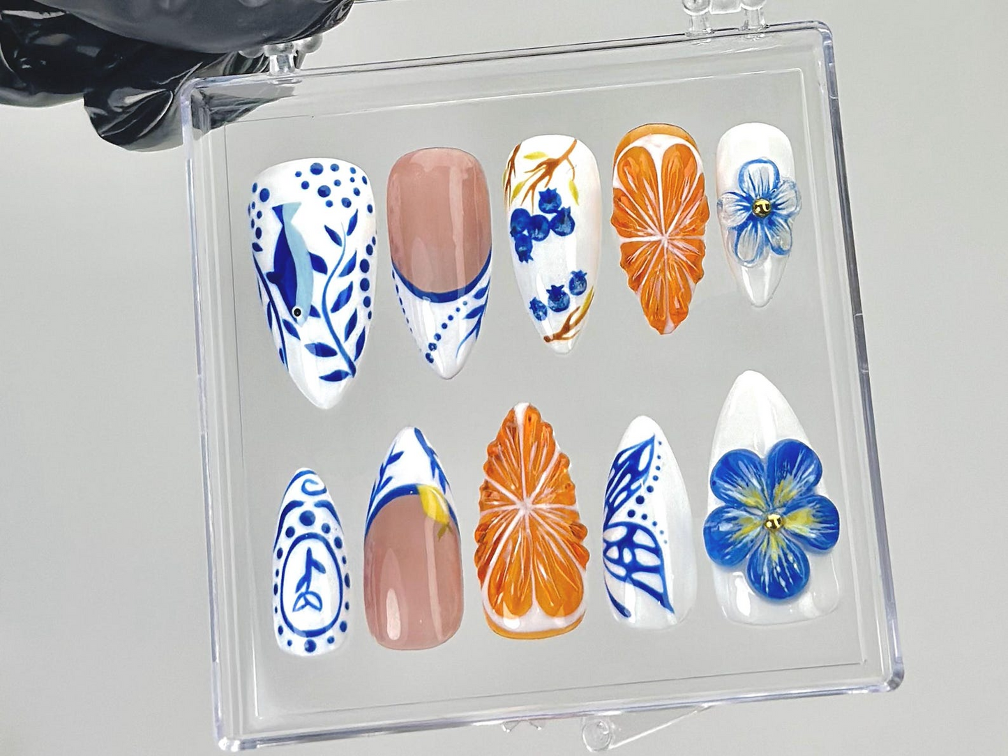 Blooming Gradient Porcelain Acrylic Nails