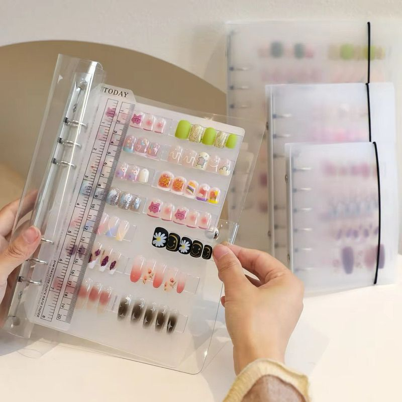 Transparent Nail Art Binder | Press On Nails Storage Book | Clear Ring Binder Album | Professional Nail Display Organizer
