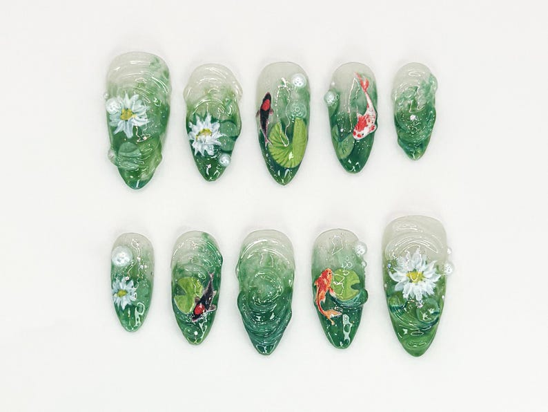 Nature Muse Nail Bundle | 3 Nature-Inspired Press On Nail Sets | Leaf, Butterfly & Floral Art | Reusable Nail Kit|DB103L