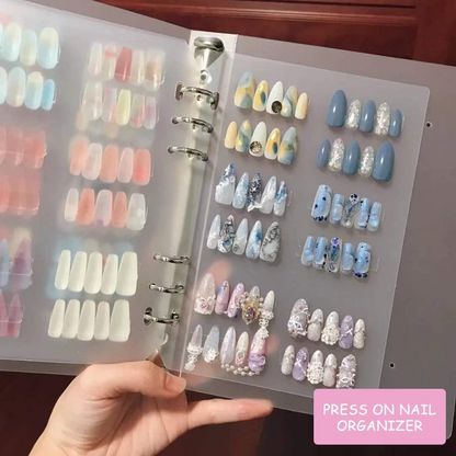 Transparent Nail Art Binder | Press On Nails Storage Book | Clear Ring Binder Album | Professional Nail Display Organizer