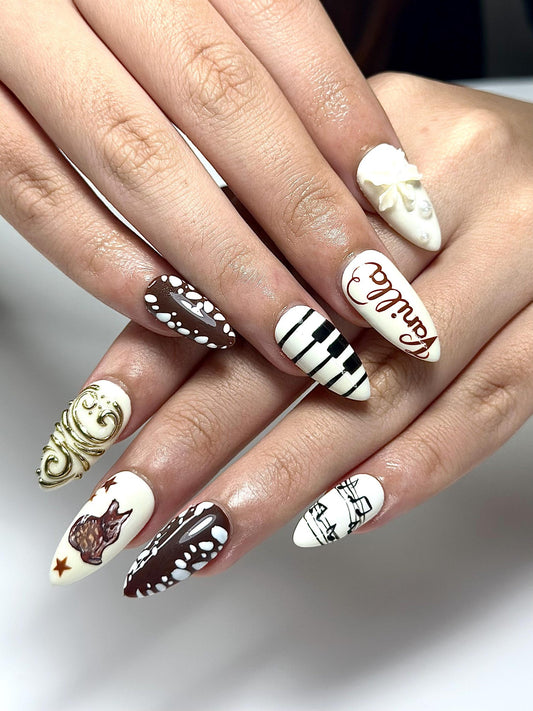 Pastel Cat Eye Press On Nails | Pink Purple Ombre Nails | Cute Heart Bow Nail Art | Elegant Gold Detail Nails| Fairycore Press Ons| HC1307HC (Copy)