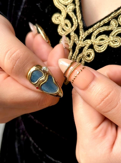 Opulent Gold Luxury Press On Nails | Vintage Watch Gothic Nail Art | Gold Frame Clock Inspired Nail Set | HC1239EC