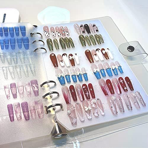 Transparent Nail Art Binder | Press On Nails Storage Book | Clear Ring Binder Album | Professional Nail Display Organizer