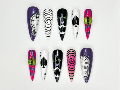 Combo Creepy Cute Halloween Nails | 3D Pumpkin, Ghost & Spider Web Nail Art | Handmade Haunted Press On Set