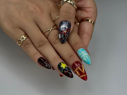 Tenna Deltarune Press On Nails | TV Show Nail Design | Abstract Comic Nail Art | Funky Character Press Ons | 3D Statement Nail Set | JB975HC