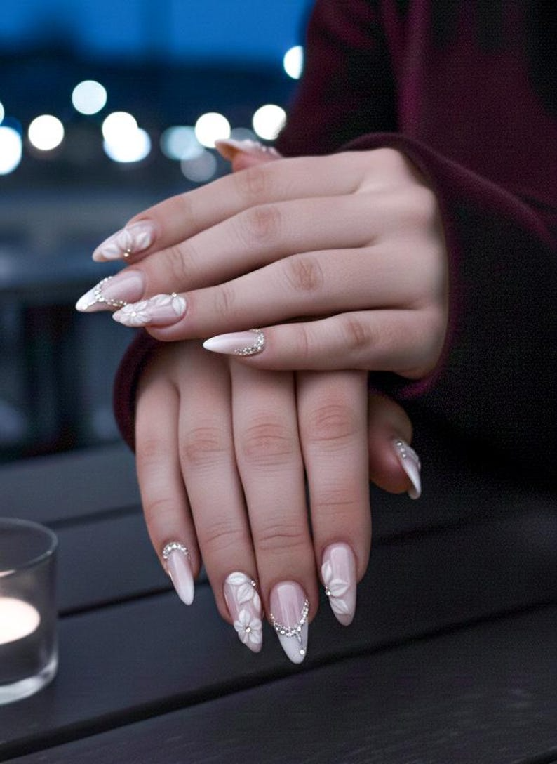 Wedding Elegant Pink Press Ons