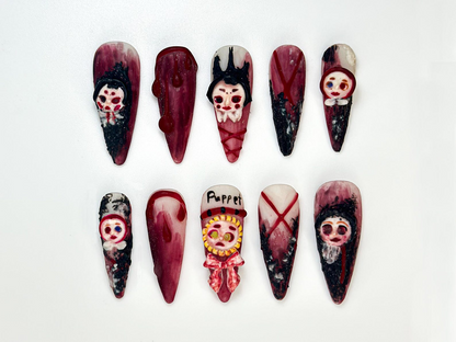 Combo Spooky Halloween Press On Nails | 3D Haunted House Nail Art | Pumpkin, Ghost & Skull Nails | Handmade Creepy Cute Nail Set | Bestseller Halloween Nails