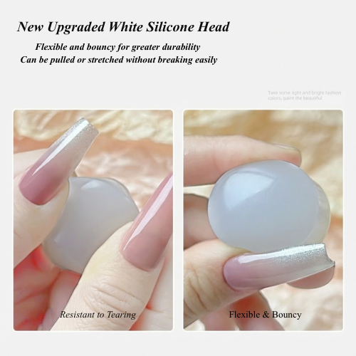 Beetles 3-Pcs Silicone French Tip Nail Stamp Kit – Soft Nail Stamper with Replacement Heads & Scraper for DIY Nail Art