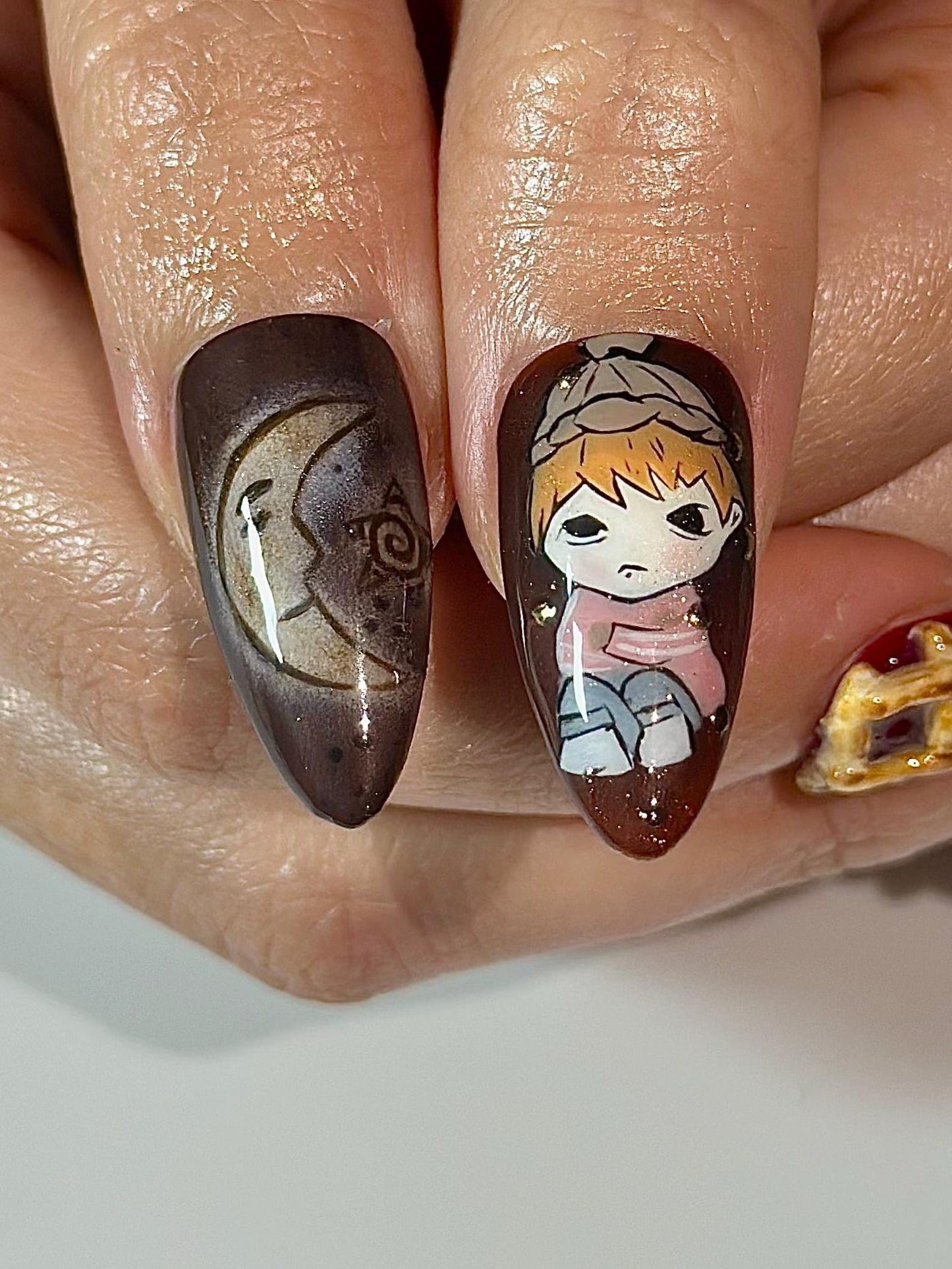 Melancholic Cartoon Press On Nails | Cottagecore Nail Art | Mushroom & Dessert Nails | Fantasy Character Nails | Artistic Press Ons| JB326HC