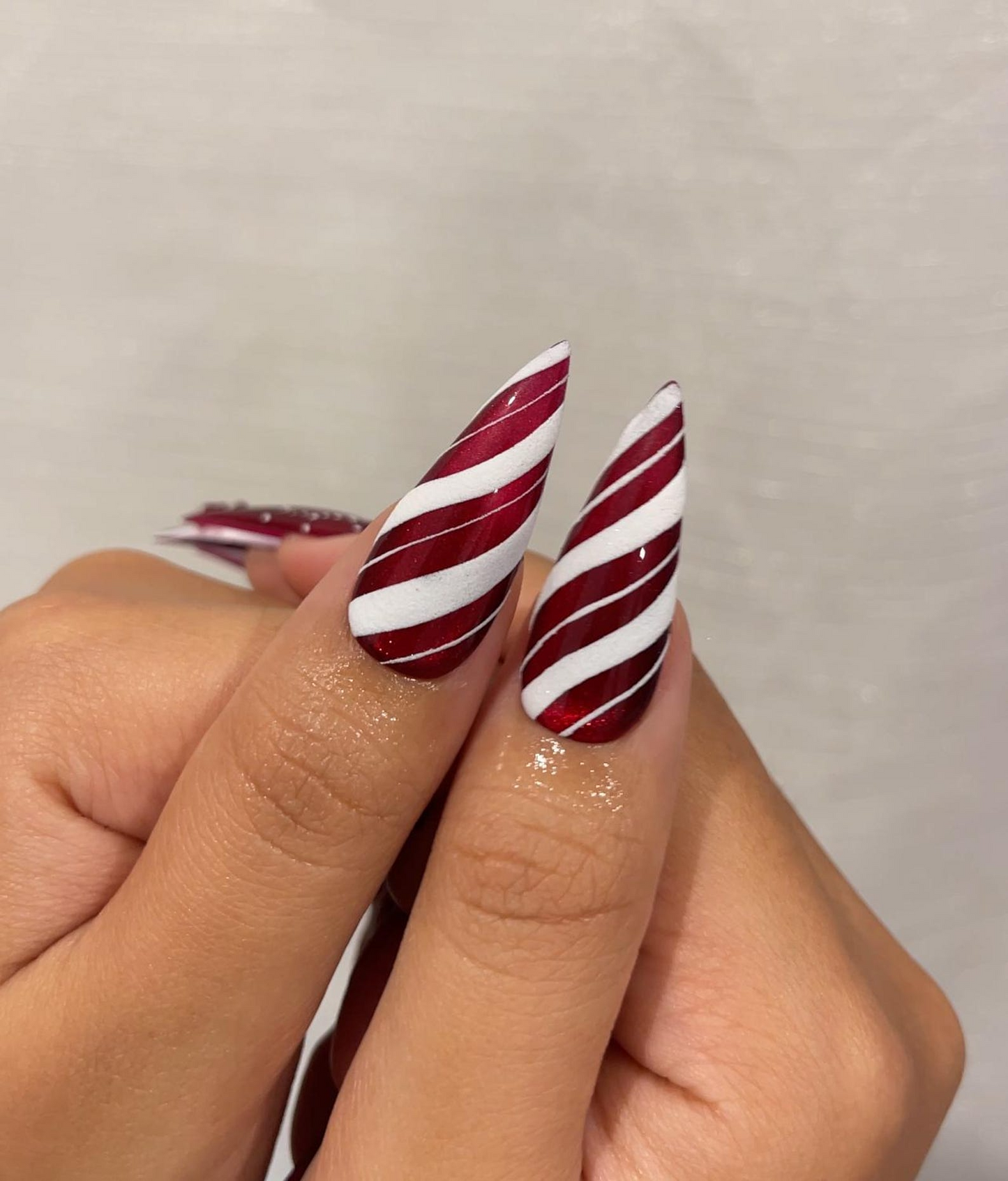 Red Christmas Press On Nails | Red Glitter Holiday Nails | Festive Winter Nail Art | Sparkling Christmas Press Ons| Holiday Glam Set|JC236HC