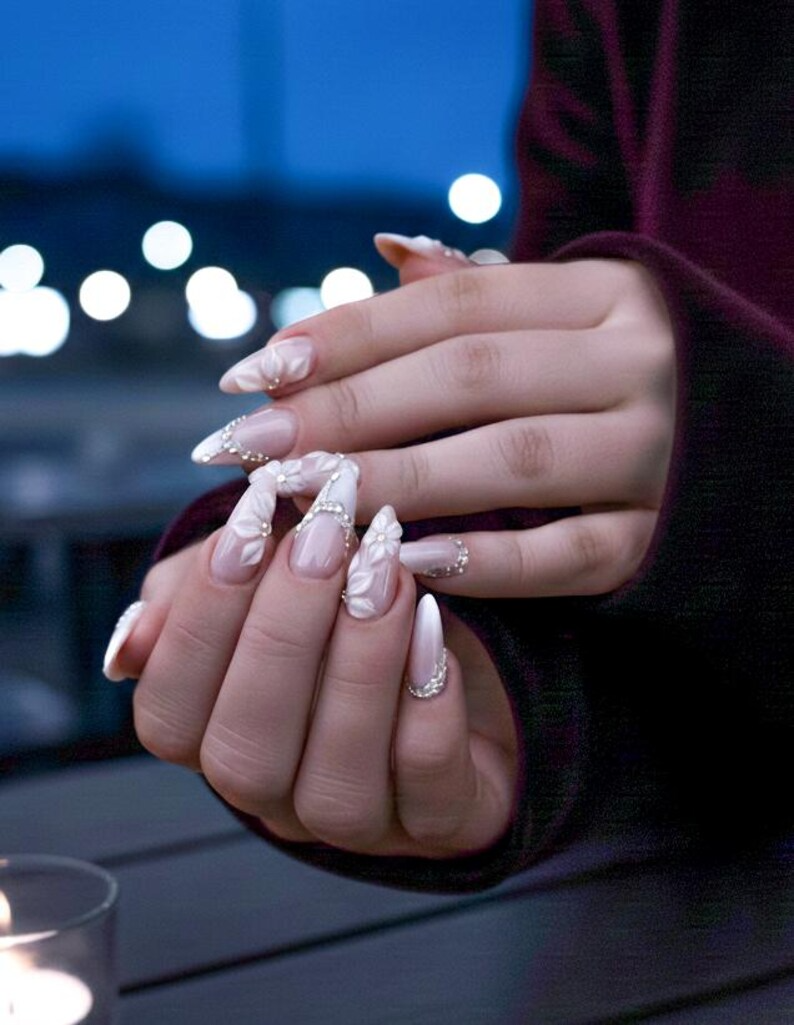 Wedding Elegant Pink Press Ons