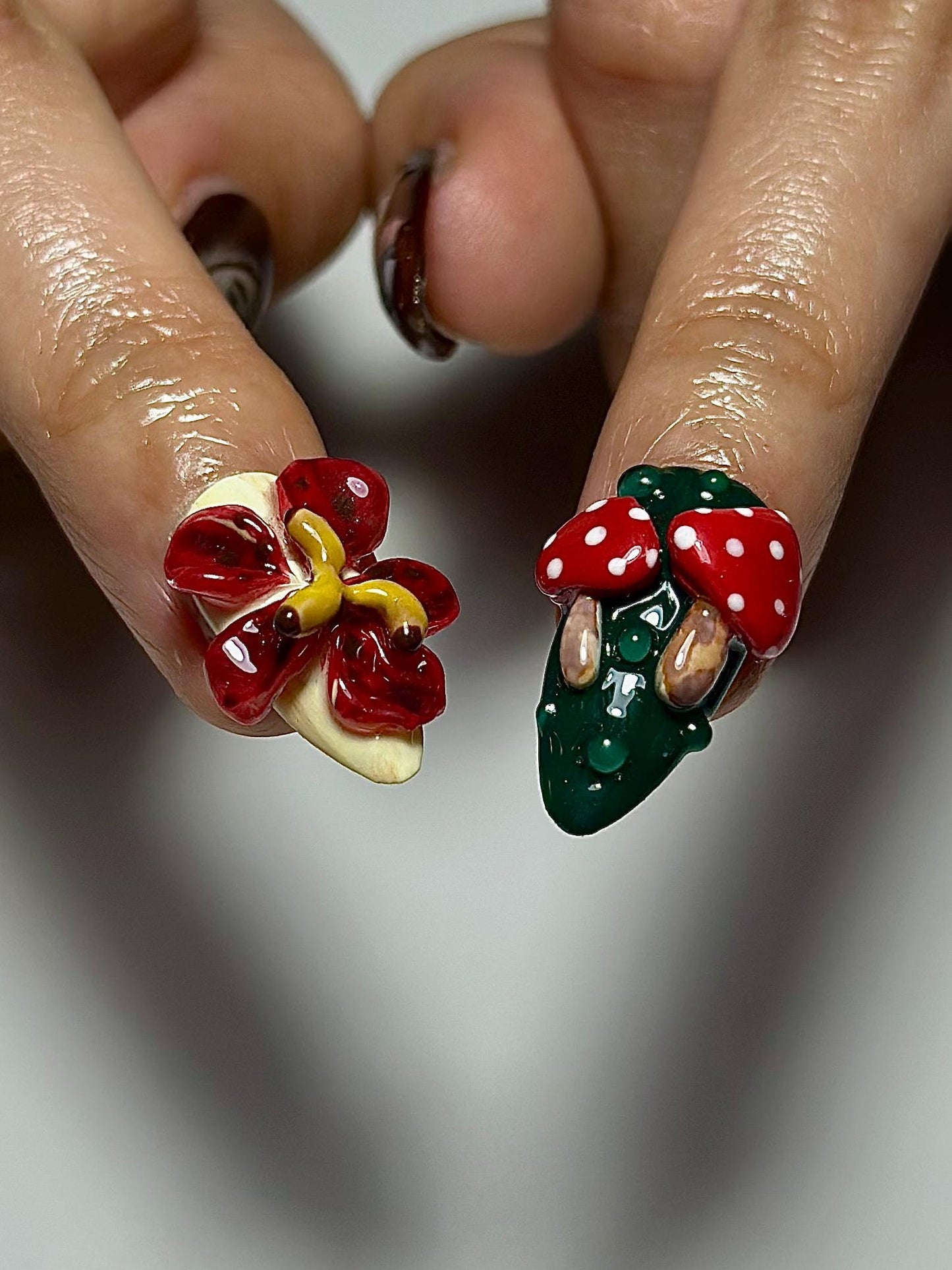 Melancholic Cartoon Press On Nails | Cottagecore Nail Art | Mushroom & Dessert Nails | Fantasy Character Nails | Artistic Press Ons| JB326HC