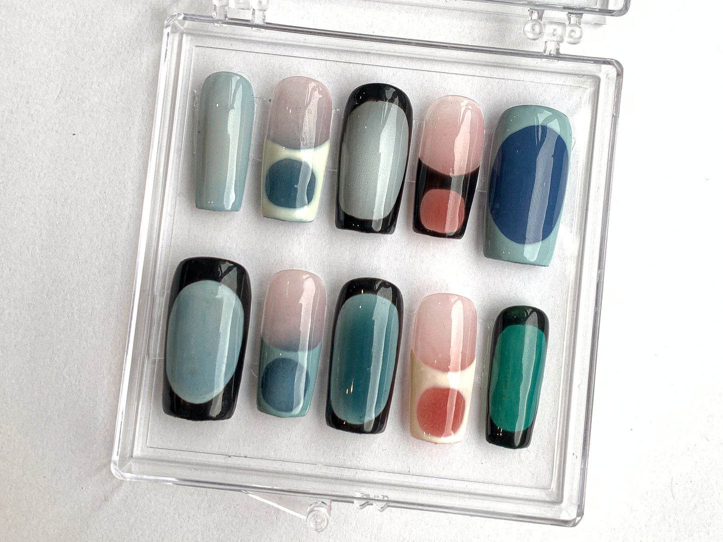 Classic French Tip Press On Nails | Sophisticated Square French Nail Art | Custom Handpainted Acrylic Nails | Y2k Nails | HD273T