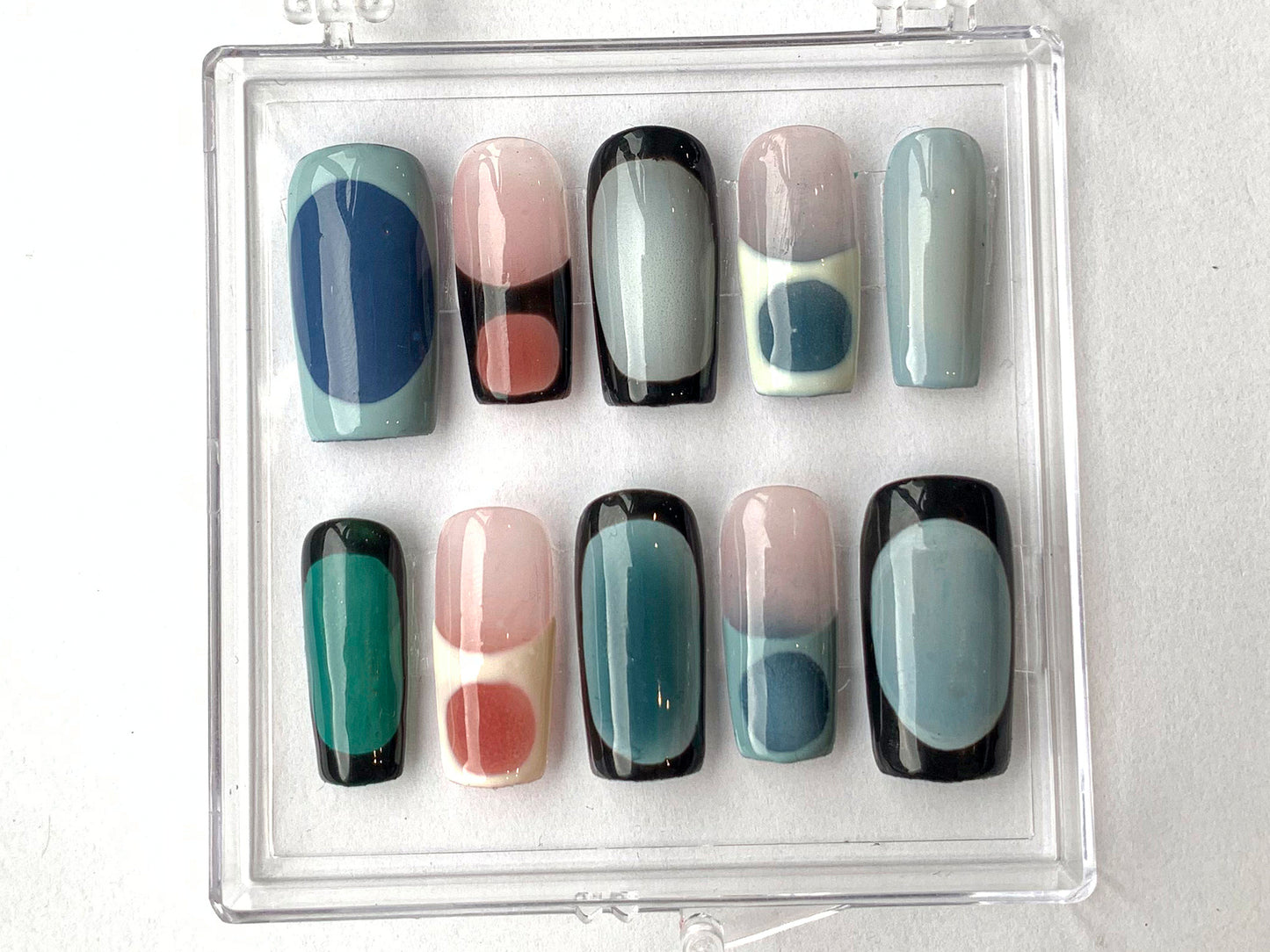 Classic French Tip Press On Nails | Sophisticated Square French Nail Art | Custom Handpainted Acrylic Nails | Y2k Nails | HD273T