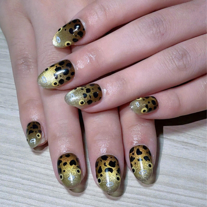 Pufferfish Press On Nails | Cute Ocean Nail Set | Gold Cat Eye Sea Life Nails | Japanese Kawaii Handmade Gel Press On Nails | OC449UC