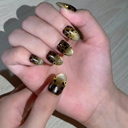 Pufferfish Press On Nails | Cute Ocean Nail Set | Gold Cat Eye Sea Life Nails | Japanese Kawaii Handmade Gel Press On Nails | OC449UC
