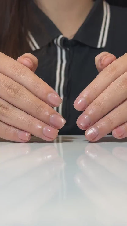 Green Floral Press On Nails with Ladybug and Pearl | 3D Nature Nails in Long Almond | Handmade Spring Nails for Wedding, Vacation | JB330N