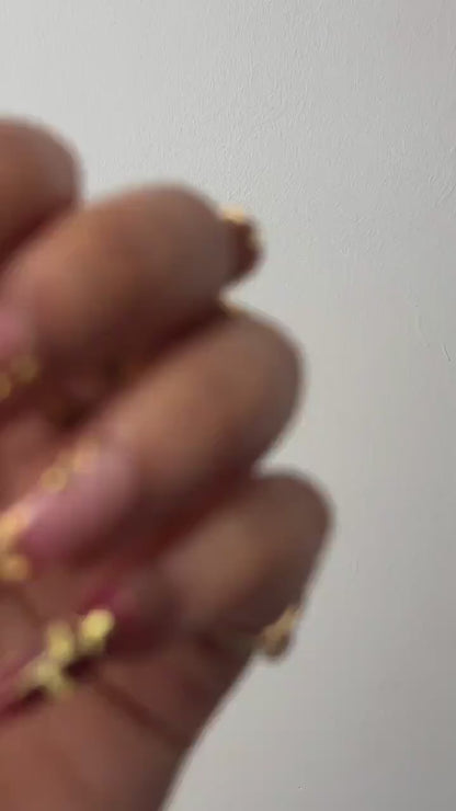 Golden Red Press On Nails | Burgundy & Gold Floral Nail Art | 3D Metallic Flower Design | Luxury Nail Set | Long Stiletto Press Ons| DC878HC