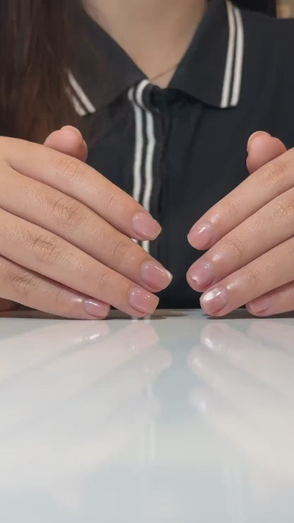 Nude Pink Press On Nails with Black Floral and Gold Charm | 3D Elegant Nails in Almond Shape | Handmade Nails for Party, Wedding | JC333NC