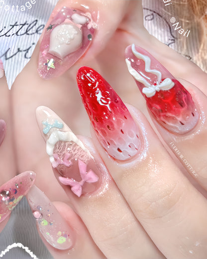 Berry Jelly Love Press-on Nails – Exclusively handcrafted by artist Fudinail | OA14DL