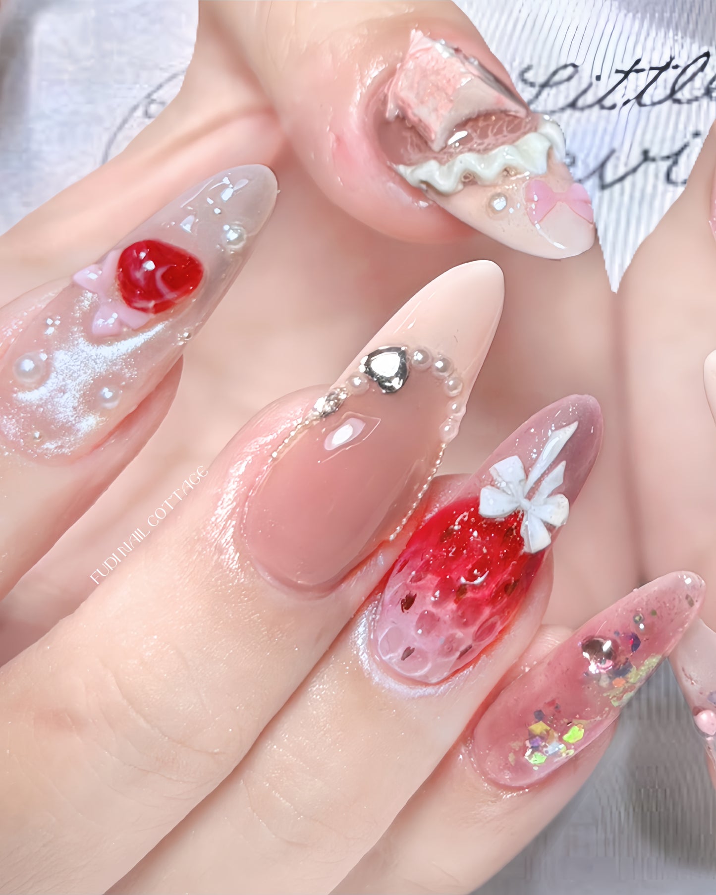 Berry Jelly Love Press-on Nails – Exclusively handcrafted by artist Fudinail | OA14DL