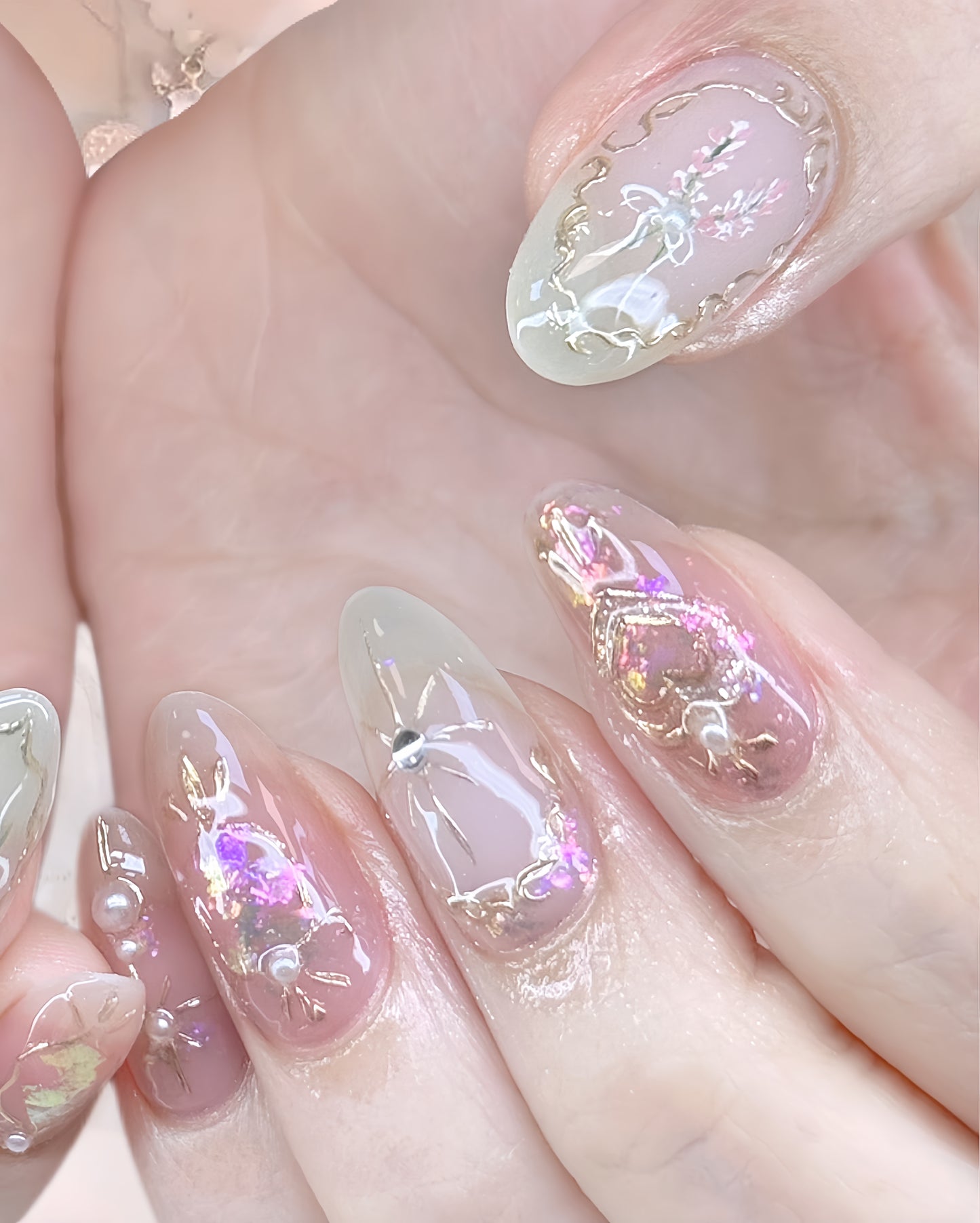 Blush Fairy Press-on Nails – Exclusively handcrafted by artist Fudinail | OA11LD