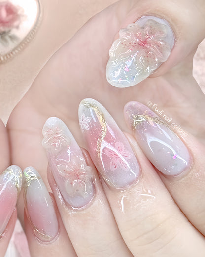 Rosewater Glow Press-on Nails – Exclusively handcrafted by artist Fudinail | OA16DL