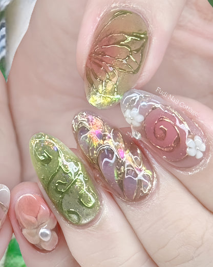 Verdant Reverie Press On Nails by FudiNails | OA17DL