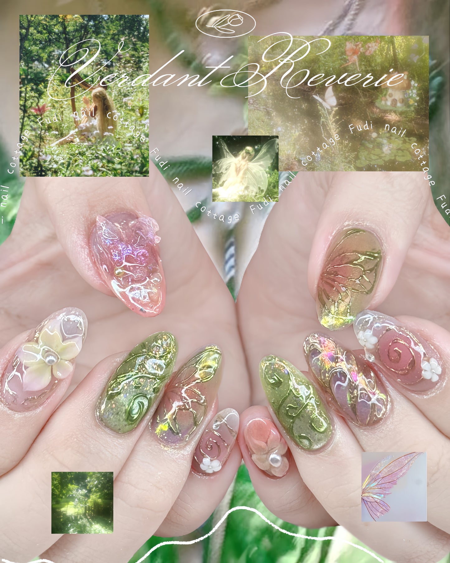 Verdant Reverie Press On Nails by FudiNails | OA17DL