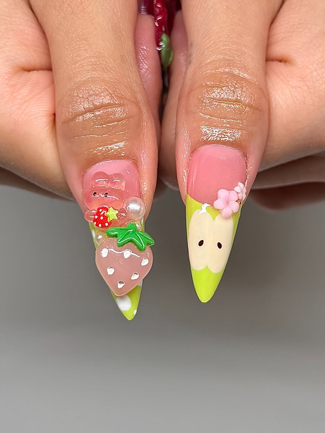 Strawberry Shortcake Summer Press On Nails by Faithsfullsets | 3D Fruit & Picnic Kawaii Nails | OA08LF